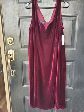 Donna Morgan Velvet Burgundy Slip Dress